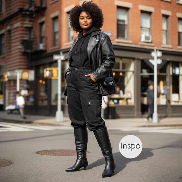 AZALEA WANG MOSHE BLACK KITTEN HEEL BOOT - Picture 2 of 7